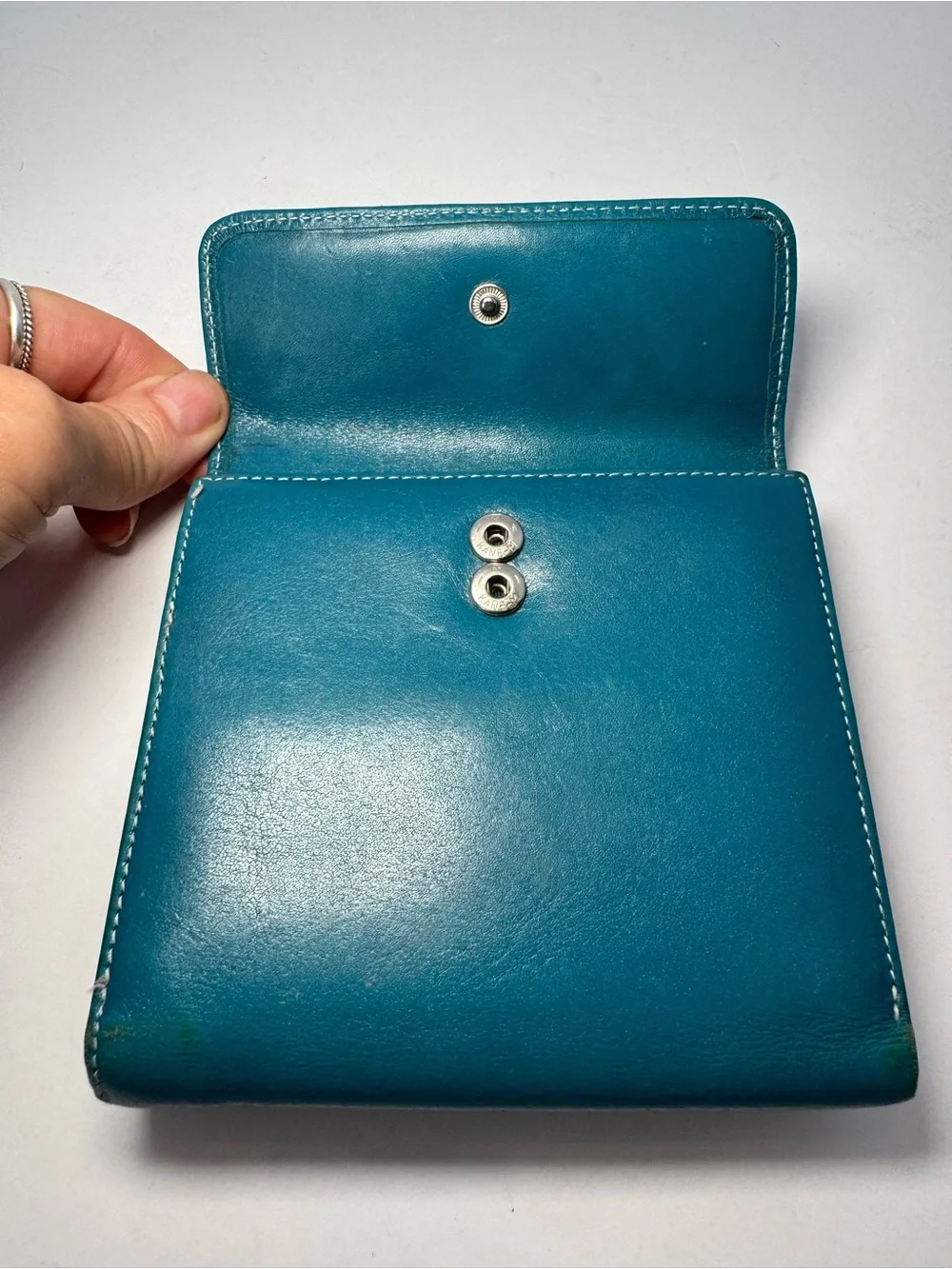 Kate Landry Genuine Leather Kiss-Lock Wallet